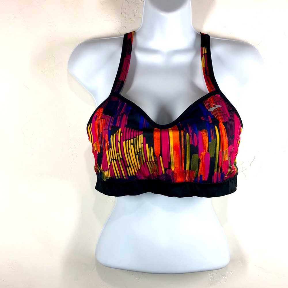 Brooks multi color sports bra size large